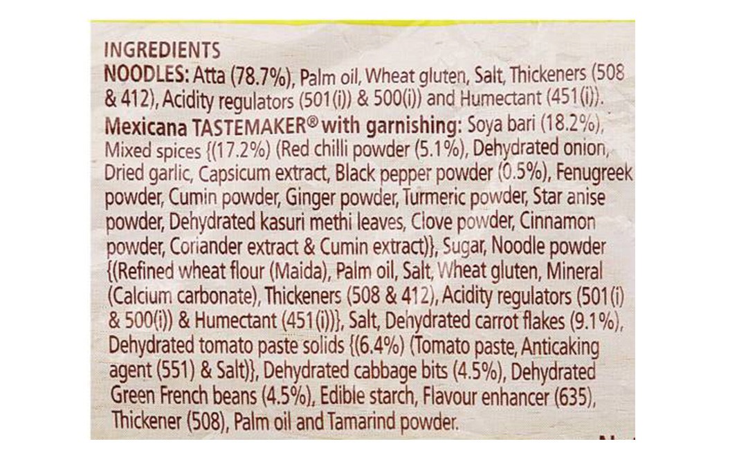 Maggi Nutri-Licious Atta Noodles Mexicana   Pack  75 grams